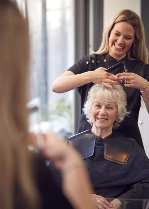 Woman Getting Hair Done
